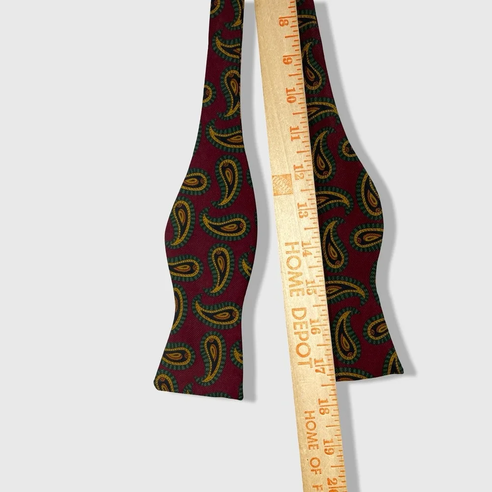 Robert Talbott‎ Bow Tie Mens OS Burgundy Paisley Silk Classic Formal Accessory
